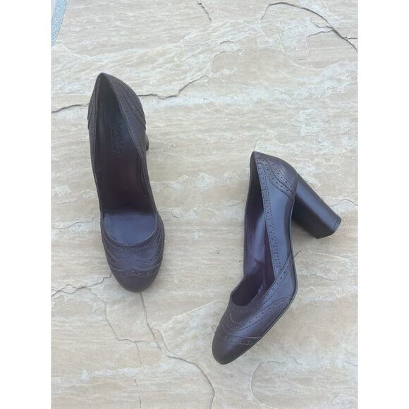 MaxMara Shoes - Max Mara Burgundy Mary Jane Heel Leather Sz 40 LH